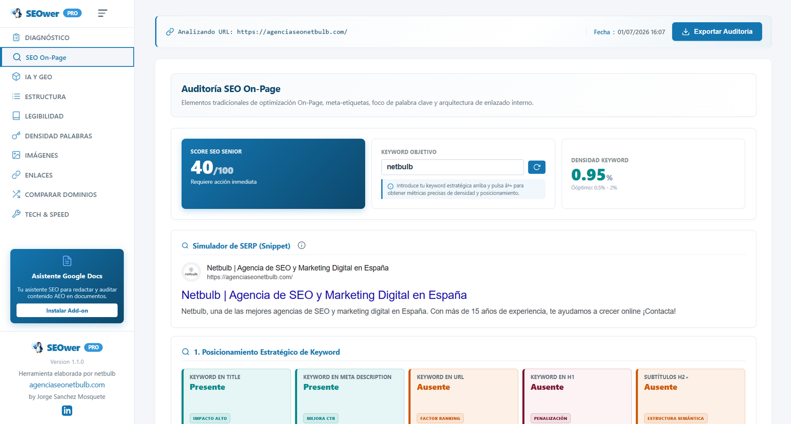 SEO On-Page - 18 criterios sensibles a tu keyword
