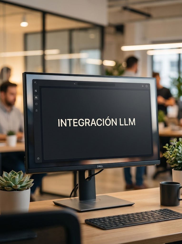 Monitor con el contenido preparado para la integración en un modelo de lenguaje