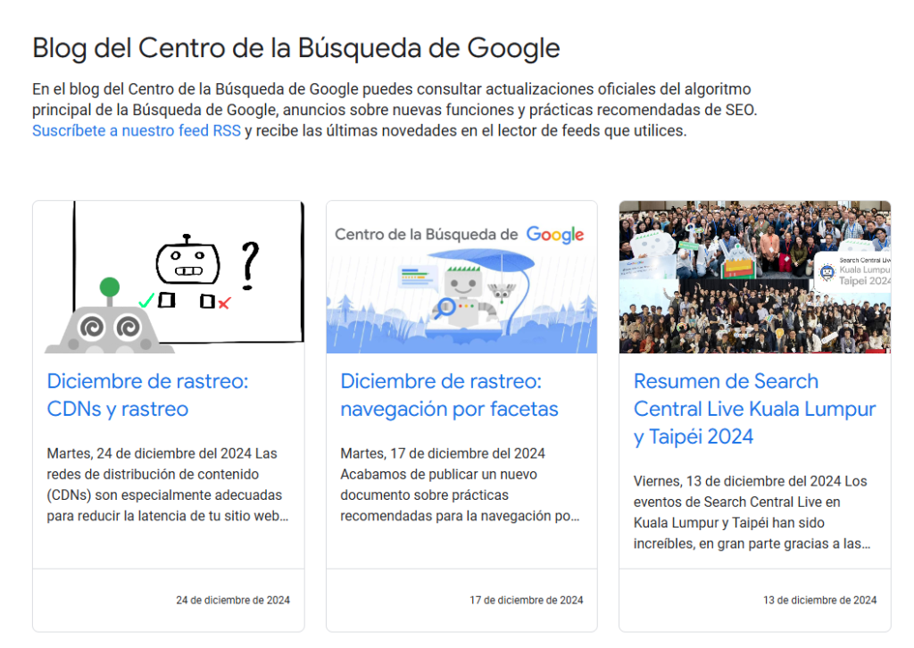 el blog de Google actualizado a 2025