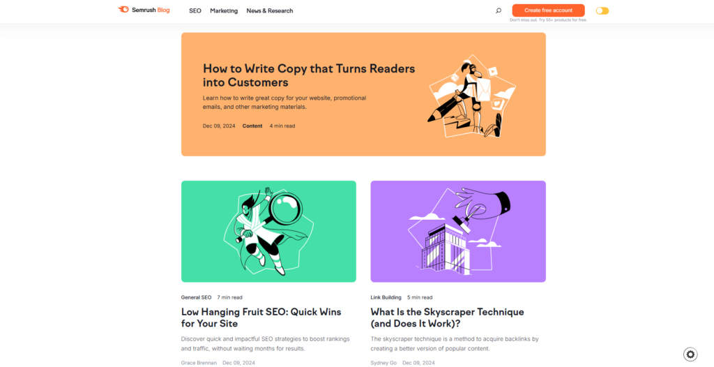 blog de seo semrush en ingles