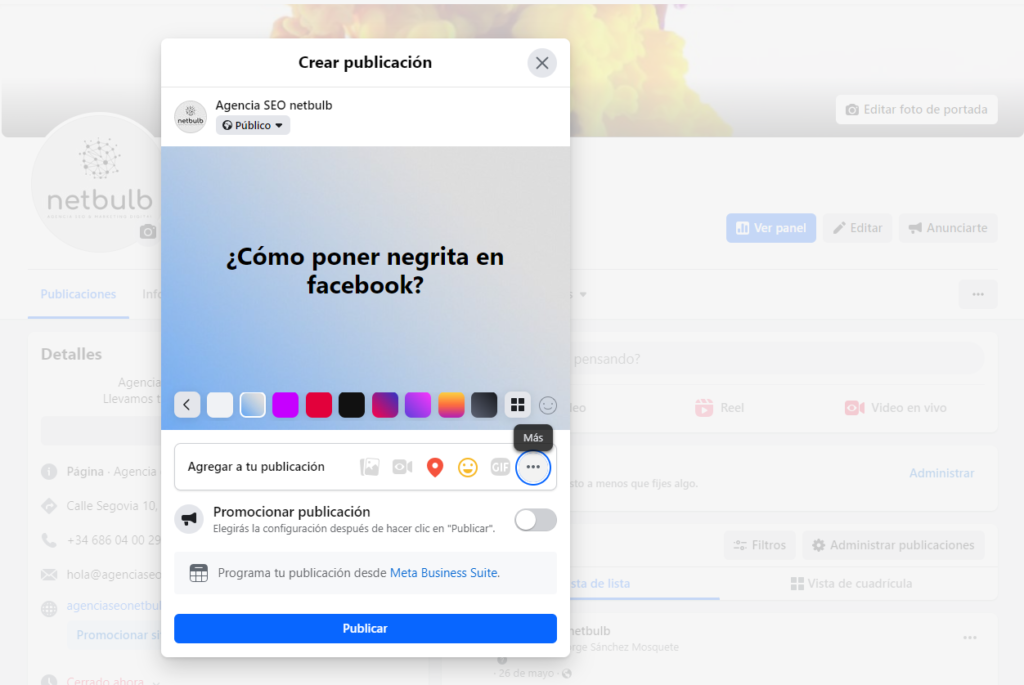 ¿Cómo poner negrita en Facebook?