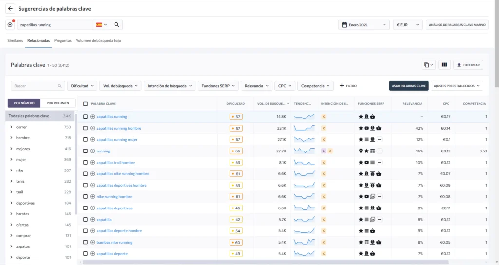 detectar keywords herramienta seo