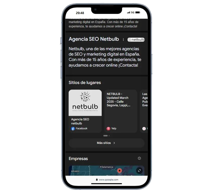 El Panel de Conocimiento de Google: Tu mejor aliado para el branding y el SEO (y por qué tu negocio lo necesita) 3 panel del conocimiento en versión móvil