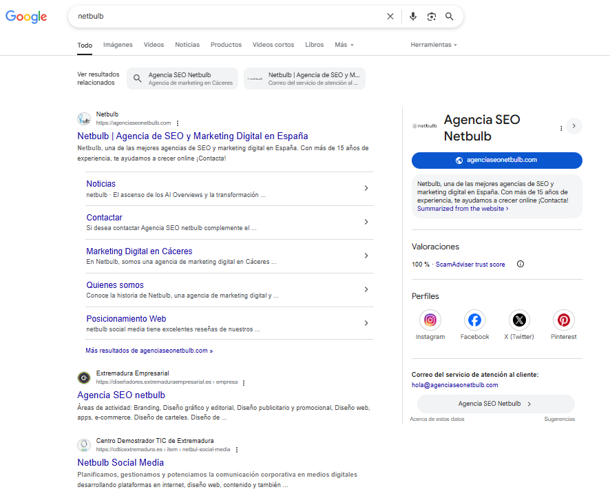 El Panel de Conocimiento de Google: Tu mejor aliado para el branding y el SEO (y por qué tu negocio lo necesita) 5 resultado del panel del conocimiento de google