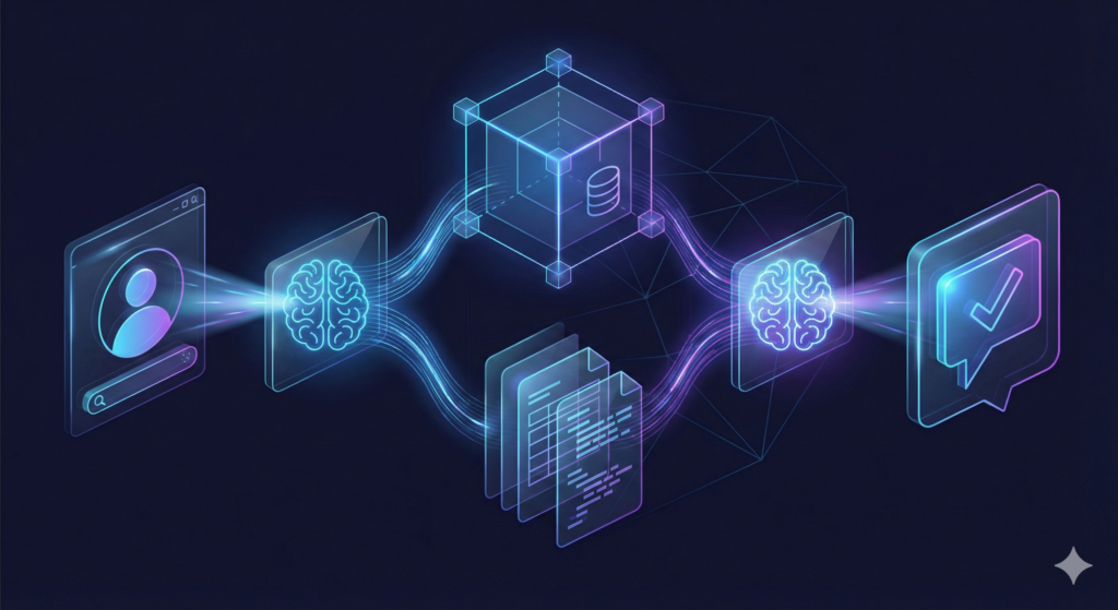 Arquitectura del flujo de recuperación y generación en motores de búsqueda modernos (GEO)