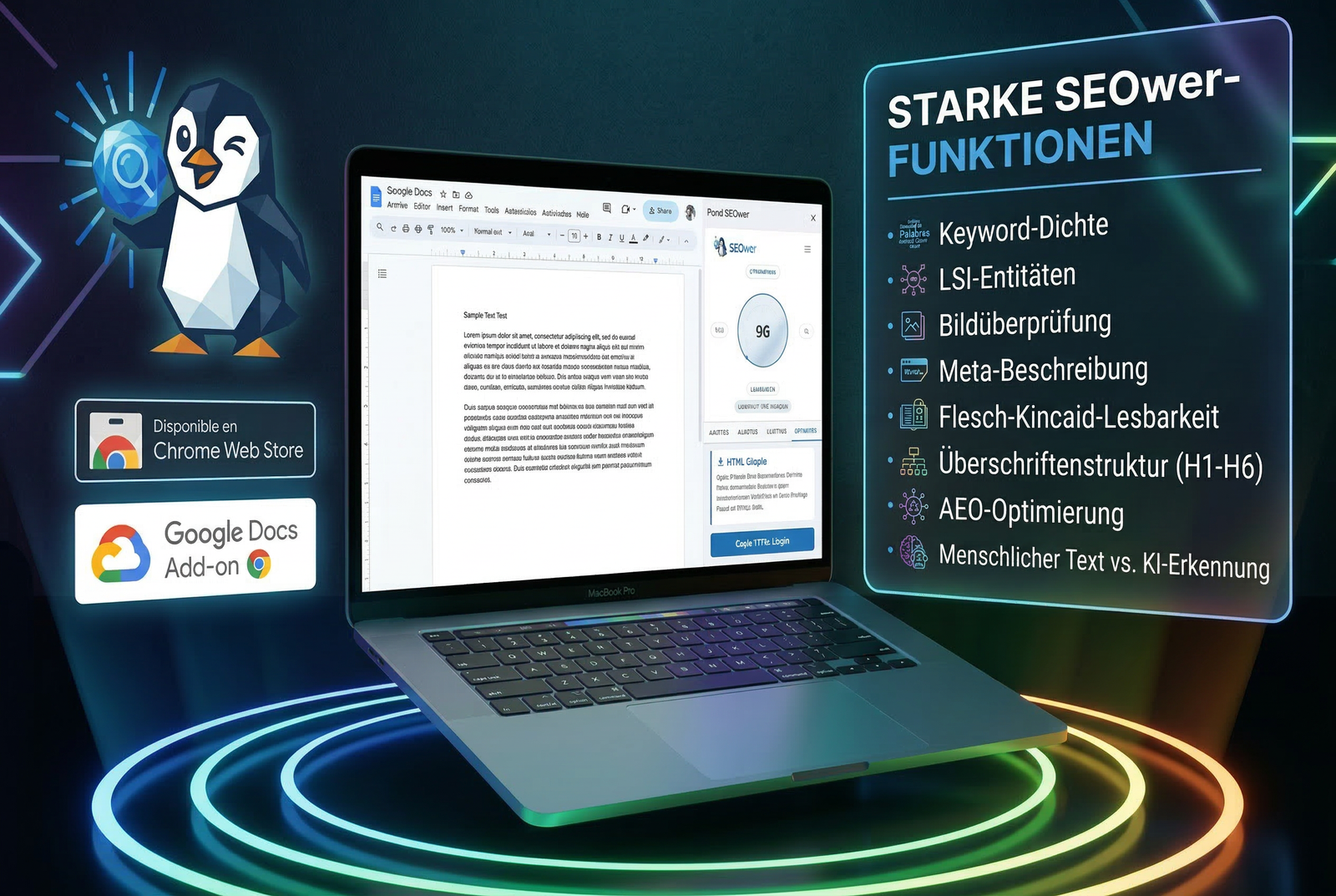 SEOwer Seitenleiste - SEO-Assistent in Google Docs
